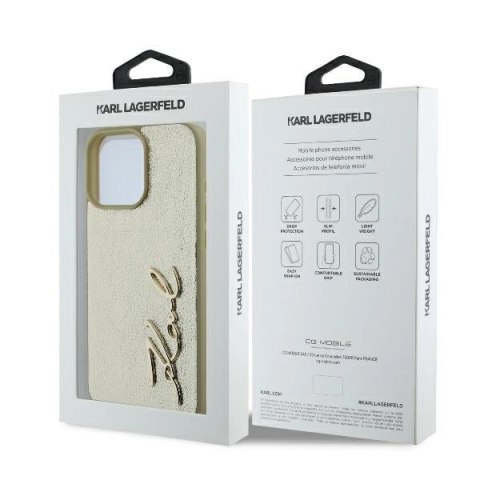Etui Karl Lagerfeld Metal Signature na iPhone 16 Pro - złote Etui Karl Lagerfeld Metal Signature na iPhone 16 Pro - złote