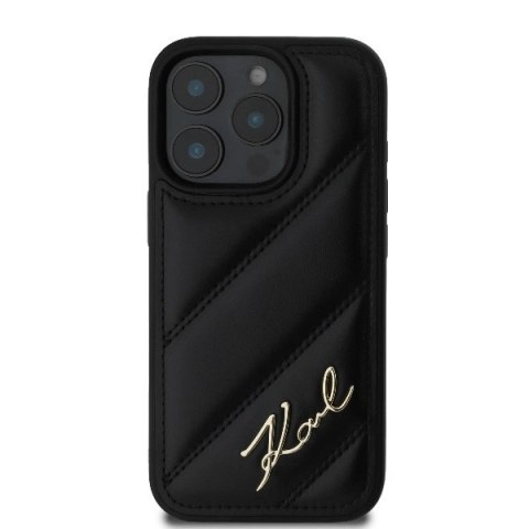 Etui Karl Lagerfeld Quilted Signature na iPhone 16 Pro Max - czarne