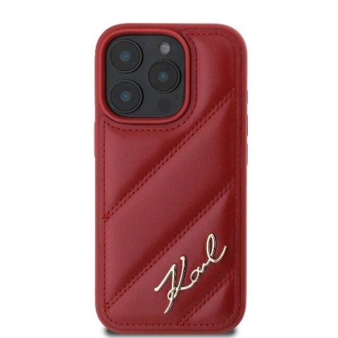 Etui Karl Lagerfeld Quilted Signature na iPhone 16 Pro Max - czerwone Etui Karl Lagerfeld Quilted Signature na iPhone 16 Pro Max - czerwone