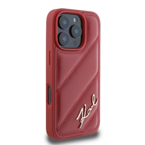Etui Karl Lagerfeld Quilted Signature na iPhone 16 Pro Max - czerwone Etui Karl Lagerfeld Quilted Signature na iPhone 16 Pro Max - czerwone
