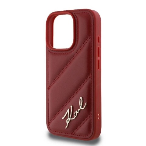 Etui Karl Lagerfeld Quilted Signature na iPhone 16 Pro Max - czerwone Etui Karl Lagerfeld Quilted Signature na iPhone 16 Pro Max - czerwone