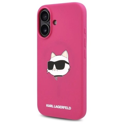 Etui Karl Lagerfeld Silicone Choupette Head Print MagSafe na iPhone 16 - fuksja Etui Karl Lagerfeld Silicone Choupette Head Print MagSafe na iPhone 16 - fuksja