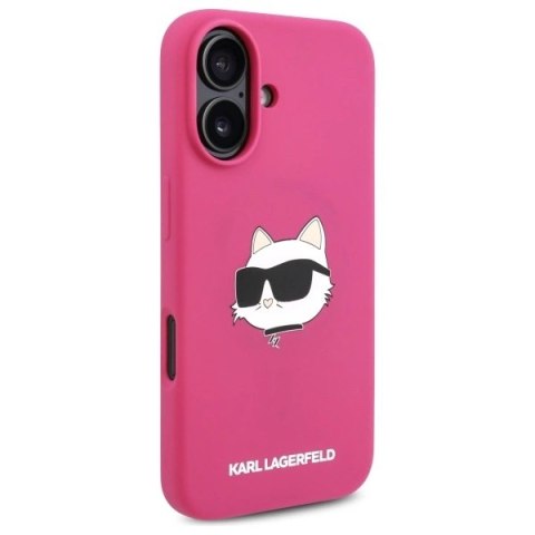 Etui Karl Lagerfeld Silicone Choupette Head Print MagSafe na iPhone 16 - fuksja Etui Karl Lagerfeld Silicone Choupette Head Print MagSafe na iPhone 16 - fuksja