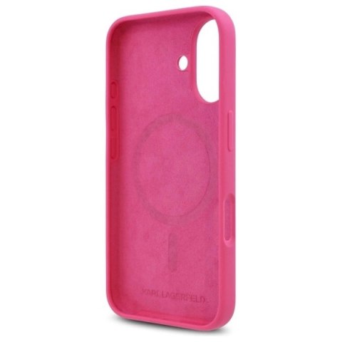 Etui Karl Lagerfeld Silicone Choupette Head Print MagSafe na iPhone 16 - fuksja Etui Karl Lagerfeld Silicone Choupette Head Print MagSafe na iPhone 16 - fuksja