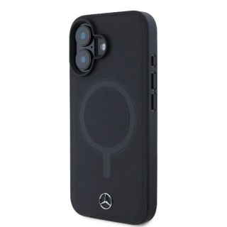 Etui Mercedes Plain Smooth Leather MagSafe na iPhone 16 - czarne