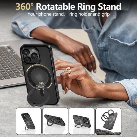 Etui Tech-Protect MagRing MagSafe z podstawką na iPhone 16 Pro Max - czarne