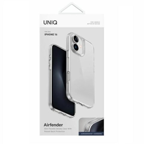 Etui UNIQ Air Fender na iPhone 16 - przezroczyste Etui UNIQ Air Fender na iPhone 16 - przezroczyste