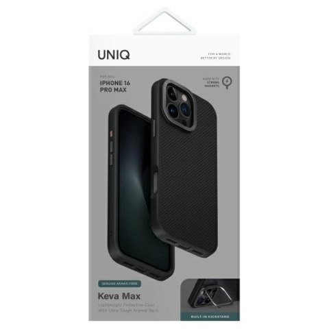 Etui UNIQ Keva Max Magclick Charging na iPhone 16 Pro Max - czarne Etui UNIQ Keva Max Magclick Charging na iPhone 16 Pro Max - czarne