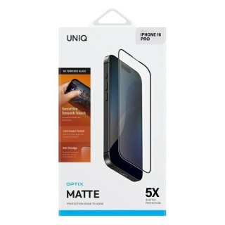 Szkło hartowane UNIQ Optix Matte z aplikatorem matowe na iPhone 16 Pro