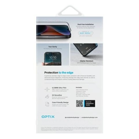 Szkło hartowane UNIQ Optix Matte z aplikatorem matowe na iPhone 16 Szkło hartowane UNIQ Optix Matte z aplikatorem matowe na iPhone 16