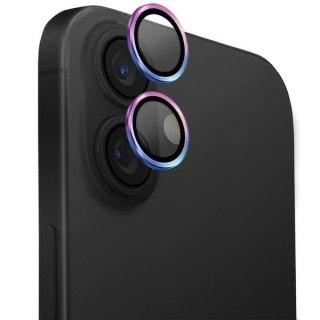 Szkło na aparat UNIQ Optix Aluminium Camera Lens Protector z aplikatorem na iPhone 16 / iPhone 16 Plus - opalizujące