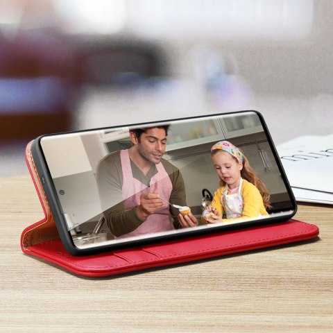 Etui Dux Ducis Hivo z klapką i blokadą RFID do Samsung Galaxy S24 Ultra - czerwone