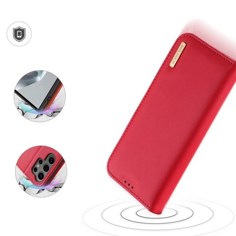 Etui Dux Ducis Hivo z klapką i blokadą RFID do Samsung Galaxy S24 Ultra - czerwone