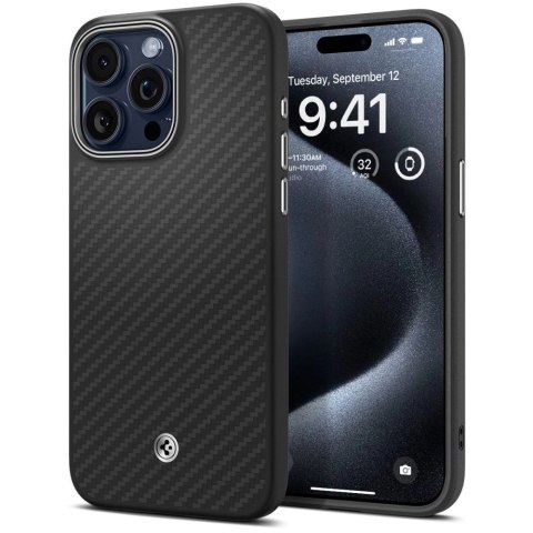 Etui Spigen Enzo Aramid Mag z MagSafe na iPhone 15 Pro - matowo-czarne Etui Spigen Enzo Aramid Mag z MagSafe na iPhone 15 Pro - matowo-czarne