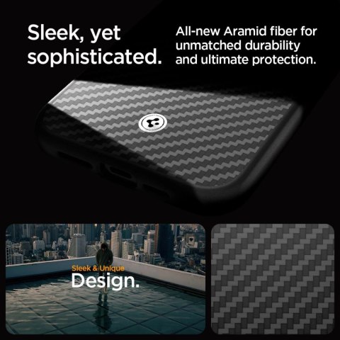 Etui Spigen Enzo Aramid Mag z MagSafe na iPhone 15 Pro - matowo-czarne Etui Spigen Enzo Aramid Mag z MagSafe na iPhone 15 Pro - matowo-czarne