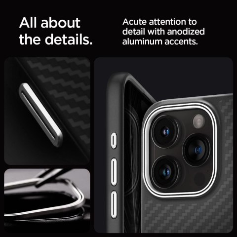 Etui Spigen Enzo Aramid Mag z MagSafe na iPhone 15 Pro - matowo-czarne Etui Spigen Enzo Aramid Mag z MagSafe na iPhone 15 Pro - matowo-czarne
