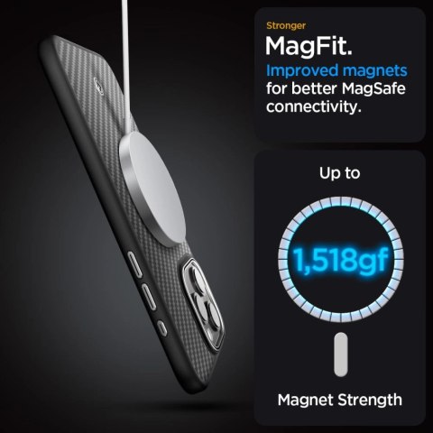Etui Spigen Enzo Aramid Mag z MagSafe na iPhone 15 Pro - matowo-czarne Etui Spigen Enzo Aramid Mag z MagSafe na iPhone 15 Pro - matowo-czarne