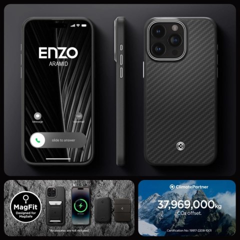 Etui Spigen Enzo Aramid Mag z MagSafe na iPhone 15 Pro - matowo-czarne Etui Spigen Enzo Aramid Mag z MagSafe na iPhone 15 Pro - matowo-czarne