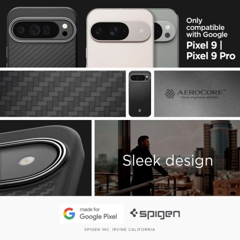 Etui Spigen Enzo Aramid na Google Pixel 9 Pro XL - czarne Etui Spigen Enzo Aramid na Google Pixel 9 Pro XL - czarne