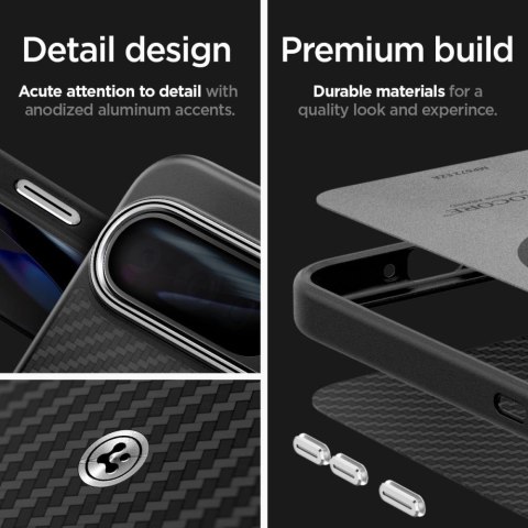 Etui Spigen Enzo Aramid na Google Pixel 9 Pro XL - czarne Etui Spigen Enzo Aramid na Google Pixel 9 Pro XL - czarne