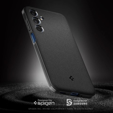 Etui Spigen Essential SandBlast na Samsung Galaxy M35 5G - czarne Etui Spigen Essential SandBlast na Samsung Galaxy M35 5G - czarne