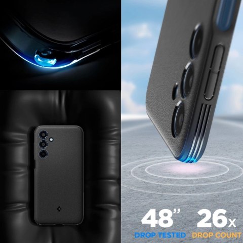 Etui Spigen Essential SandBlast na Samsung Galaxy M35 5G - czarne Etui Spigen Essential SandBlast na Samsung Galaxy M35 5G - czarne