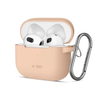 Etui Tech-Protect Silicone Hook na Apple AirPods 3 - beżowe