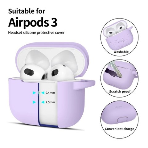 Etui Tech-Protect Silicone Hook na Apple AirPods 3 - fioletowe