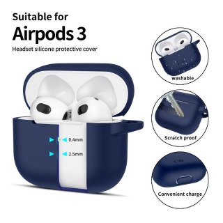 Etui Tech-Protect Silicone Hook na Apple AirPods 3 - niebieskie