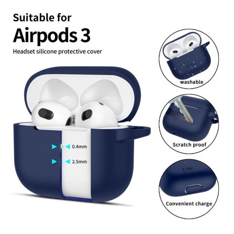 Etui Tech-Protect Silicone Hook na Apple AirPods 3 - niebieskie