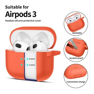Etui Tech-Protect Silicone Hook na Apple AirPods 3 - pomarańczowe