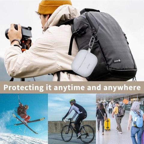 Etui Tech-Protect Silicone Hook na Apple AirPods 3 - szare