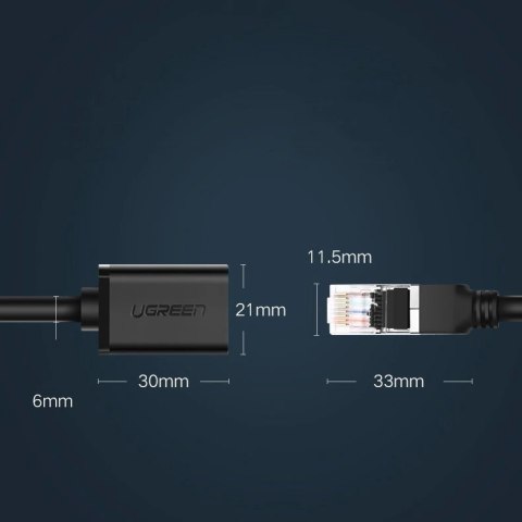 Kabel Ugreen NW112 11283 sieciowy Ethernet RJ45 (żeński) - RJ45 (męski) F/UTP Cat. 6 1 Gbps 5m - czarny Kabel Ugreen NW112 11283 sieciowy Ethernet RJ45 (żeński) - RJ45 (męski) F/UTP Cat. 6 1 Gbps 5m - czarny