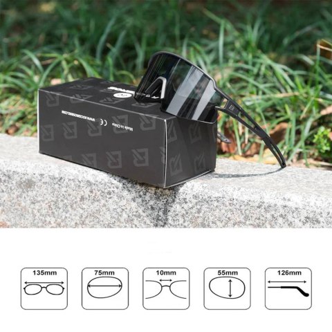 Okulary rowerowe Rockbros 10175 fotochromowe UV400 - czarne Okulary rowerowe Rockbros 10175 fotochromowe UV400 - czarne