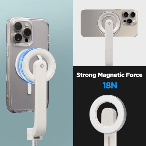 Selfie stick Spigen S571W MagSafe Bluetooth z tripodem - beżowy Selfie stick Spigen S571W MagSafe Bluetooth z tripodem - beżowy