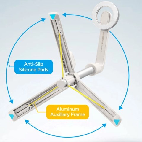Selfie stick Spigen S571W MagSafe Bluetooth z tripodem - beżowy Selfie stick Spigen S571W MagSafe Bluetooth z tripodem - beżowy