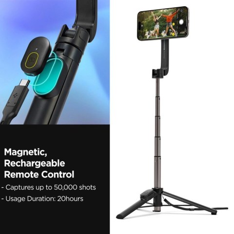 Selfie stick Spigen S571W MagSafe Bluetooth z tripodem - czarny Selfie stick Spigen S571W MagSafe Bluetooth z tripodem - czarny