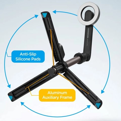 Selfie stick Spigen S571W MagSafe Bluetooth z tripodem - czarny Selfie stick Spigen S571W MagSafe Bluetooth z tripodem - czarny