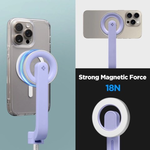 Selfie stick Spigen S571W MagSafe Bluetooth z tripodem - fioletowy