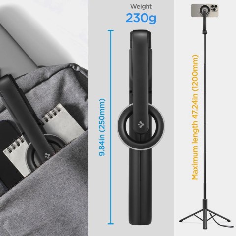 Selfie stick Spigen S580W MagSafe Bluetooth z tripodem - czarny Selfie stick Spigen S580W MagSafe Bluetooth z tripodem - czarny