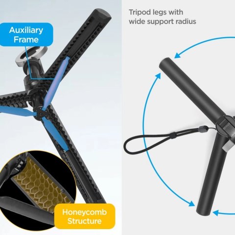 Selfie stick Spigen S580W MagSafe Bluetooth z tripodem - czarny Selfie stick Spigen S580W MagSafe Bluetooth z tripodem - czarny