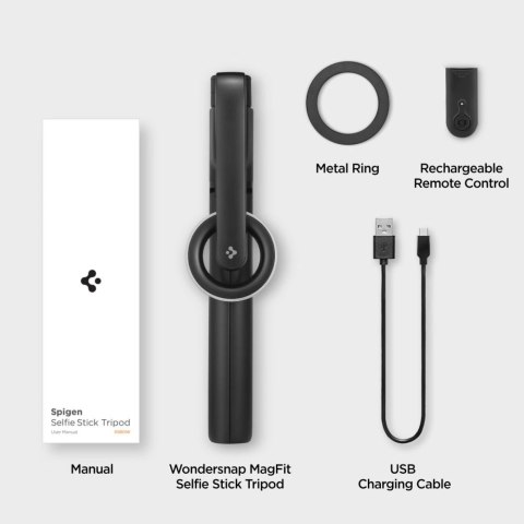 Selfie stick Spigen S580W MagSafe Bluetooth z tripodem - czarny Selfie stick Spigen S580W MagSafe Bluetooth z tripodem - czarny
