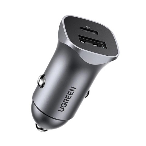 Ugreen ładowarka samochodowa USB Typ C / USB 24W Power Delivery Quick Charge szary (30780) Ugreen ładowarka samochodowa USB Typ C / USB 24W Power Delivery Quick Charge szary (30780)