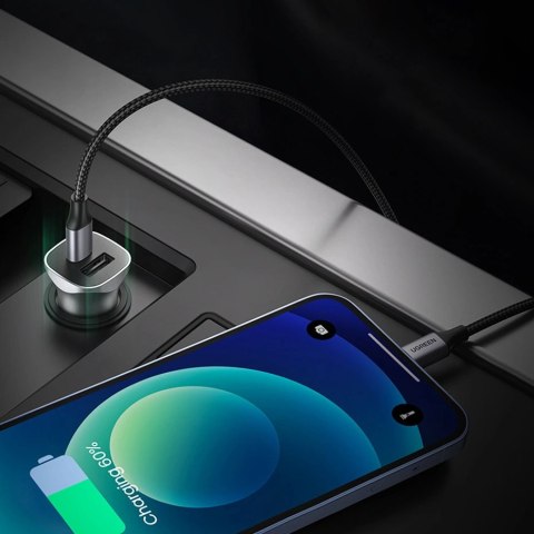 Ugreen ładowarka samochodowa USB Typ C / USB 24W Power Delivery Quick Charge szary (30780) Ugreen ładowarka samochodowa USB Typ C / USB 24W Power Delivery Quick Charge szary (30780)
