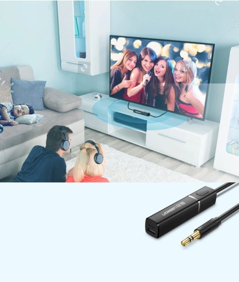 Ugreen transmiter Bluetooth 5.0 bezprzewodowy adapter audio 3,5 mm mini jack czarny (40761 CM107) Ugreen transmiter Bluetooth 5.0 bezprzewodowy adapter audio 3,5 mm mini jack czarny (40761 CM107)