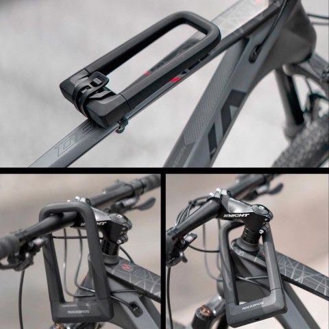 Zapięcie rowerowe Rockbros RKS626 U-lock - czarne Zapięcie rowerowe Rockbros RKS626 U-lock - czarne