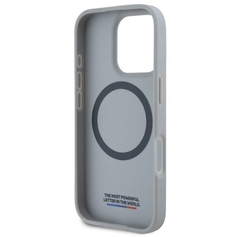 Etui BMW M Carbon Tricolor Line MagSafe na iPhone 16 Pro Max - szare