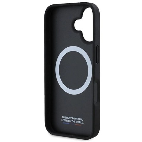 Etui BMW M Carbon Tricolor Line MagSafe na iPhone 16 - czarne