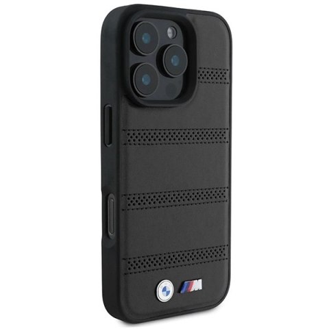 Etui BMW M Perforated And Stitched Line MagSafe na iPhone 16 Pro - czarne Etui BMW M Perforated And Stitched Line MagSafe na iPhone 16 Pro - czarne