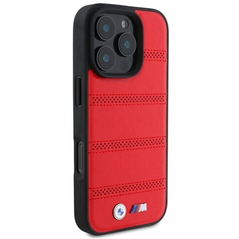 Etui BMW M Perforated And Stitched Line MagSafe na iPhone 16 Pro - czerwone Etui BMW M Perforated And Stitched Line MagSafe na iPhone 16 Pro - czerwone